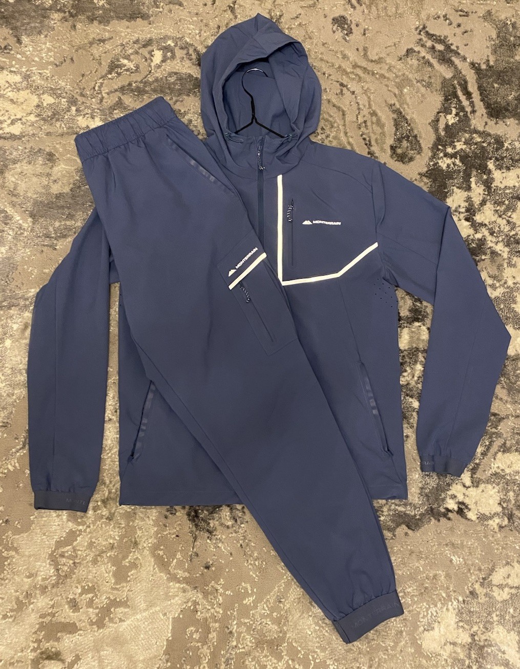 Monterrain Rare Reflective Mens Full Tracksuit Set - Blue - Read Description