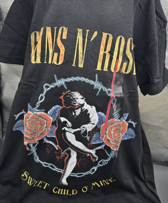 GUNS AND ROSES SWEET CHILD ON MINE HARD ROCK BLACK T SHIRT Women X  Small SIZES