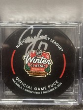 Cam Fowler signed St Louis Blues 2025 Winter Classic Game Puck w/cube