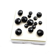 Natural Black Spinel Fancy Round Cut Loose Gemstone lot 29 Pcs 3-9 MM 65 CT