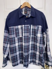 Wrangler ATG Shirt Mens  REGULAR Blue All Terrain Gear Organic Plaid Flannel XL