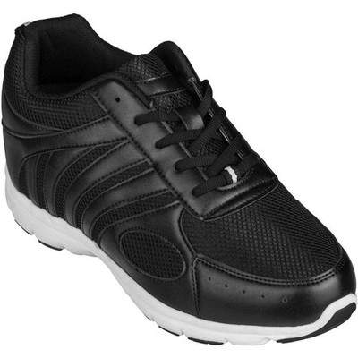 CALTO G3304 - 3 Inches Elevator Height Increase Mesh Sporty Sneakers Black
