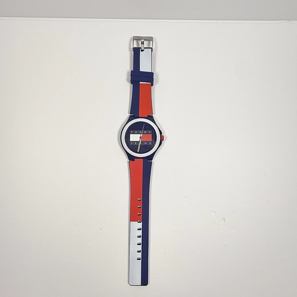 Tommy Hilfiger Berlin Blue Dial Blue & Red Silicone Strap Unisex Watch 1720025 - Image 4 of 4