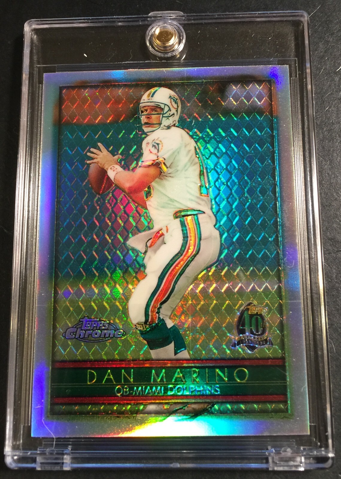 1996 DAN MARINO 1ST YEAR TOPPS CHROME REFRACTOR #142 DOLPHINS HOF (224)