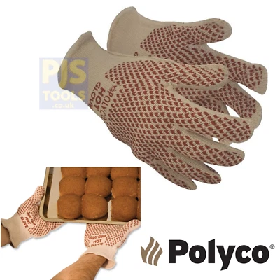 1 Pair x Polyco hot gloves heat resistant oven tray baking bakery grip glove