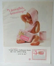 BABY DELSEY BATHROOM TISSUE TOILET PAPER 10.5" X 13" Magazine Ad 1960's LM26