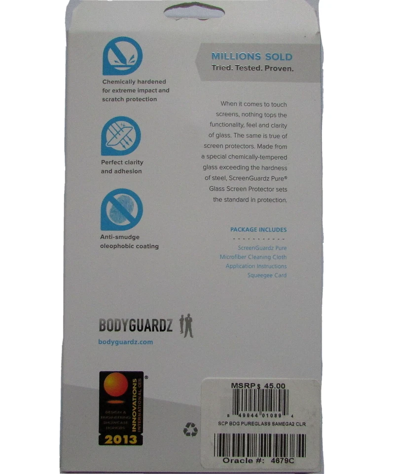 Protector de pantalla de vidrio templado puro BodyGuardz Samsung Galaxy Mega 2-nuevo sellado Foto 4 de 4