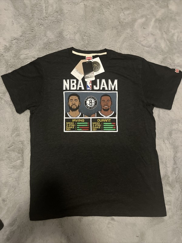 NBA KEVIN DURANT KYRIE IRVING XL MENS TEE SHIRT “NBA JAM” NWT  BROOKYLN NETS