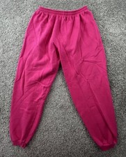 Hanes Her Way Vintage Womens Joggers Sweatpants XL Dark Pink Made in USA