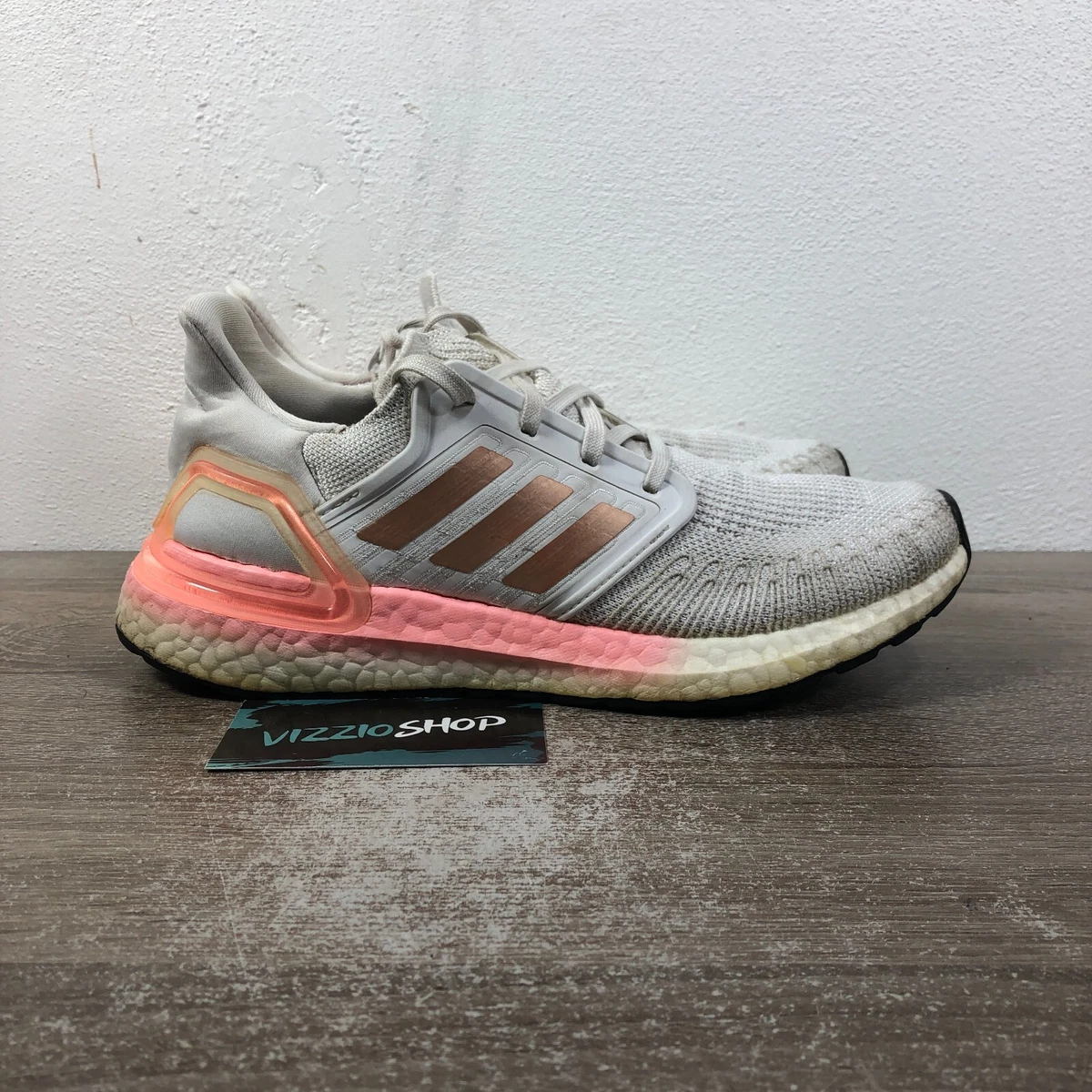 Adidas Ultra Boost 20 White Copper Flash Red Running Shoes Women s