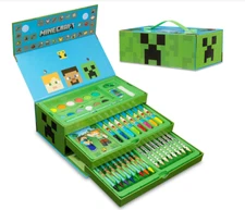 Minecraft Art Set For Kids, Coloring And Drawing Kit With Over 40 Art Supplies,