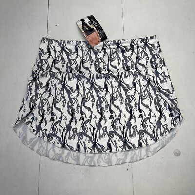 Coco & Carmen White Printed Cheeky Chic Side Kick Skirt Women s Size L/XL New