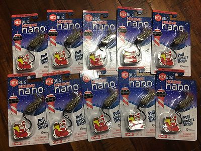 LOT OF (10) HEXBUG Newton Series Holiday Nano Reindeer Pull Santa's Sleigh Brown
