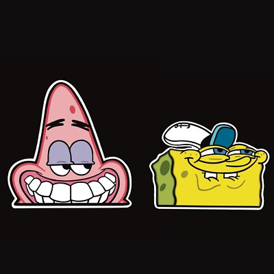 SpongeBob Patrick  So Funny  Custom Funny Jdm Lowlife Window Peeker Vinyl Decal