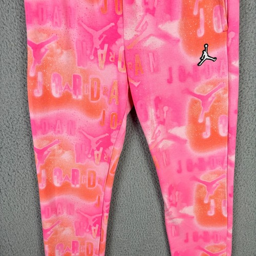 Jordan Girls Essential Graphic Pants Size XL 13-15 Pink Sweats Graffiti Joggers - Picture 11 of 16