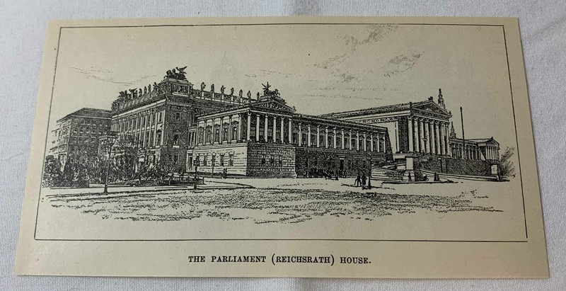 1889 magazine engraving ~ PARLIAMENT (REICHSRATH ) HOUSE Vienna, Austria