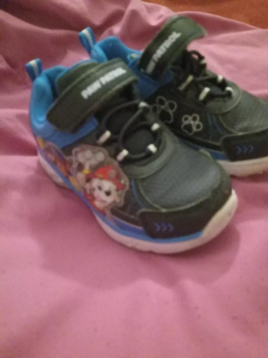 Paw Patrol Toddler Size 7 Light Up Casual Athletic Sneakers Shoes Blue White