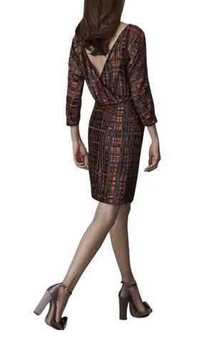 REISS Lipa Check Print Silk Blend Lined Dress. Size 6 UK2 US. NWT $595 - Foto 4 di 10