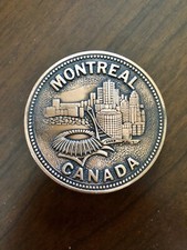 Round Montreal Quebec Canada Olympic Stadium Unisex Men  s Belt Buckle