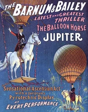 POSTER CIRCUS THE BALLOON HORSE JUPITER ASCENSION ACT VINTAGE REPRO FREE S/H