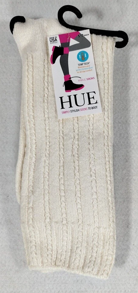 3 PAIR WOMENS HUE RIBBED ANKLE BOOT SOCKS One size fits most, TEMP TECH CONTROL - Image 2 of 4