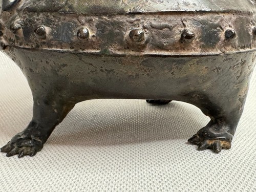 A Superb Antique Chinese Bronze Ritual Wine Vessel with Beast Pattern ~ Marked - Picture 8 of 13