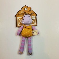 Apple Park Organic Farm Buddies hippo purple plush Toy Crinkle pacifier buddy