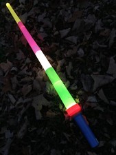 TWO Expanding Light-Up TOY Swords Perfect For Child Crossing Halloween Safety