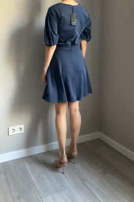 danza mini dress blue Let's Dance Hidden back zipper closure Cobalt Blue Gingham Short Shoe Size:9 6E