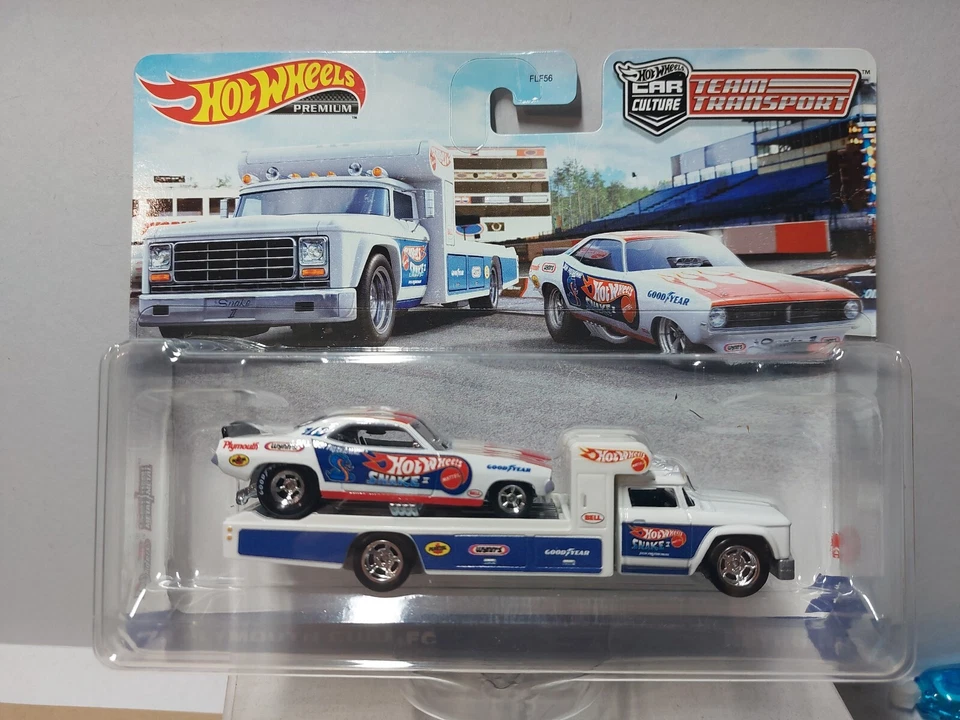 Hot wheels 1/64 🇫🇷 Team Transport 1972 plymouth cuda+ rétro rig #46 - Photo 1/4