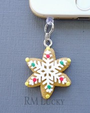 Christmas Snowflake Cell Phone Charm Anti Dus Proof Plug Ear Cap Cover Jack C123