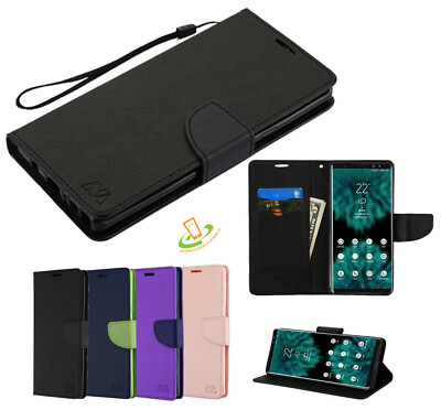 For Samsung Galaxy A20 Wallet Folio Case Leather Flip Cover Card ID Slot  Pouch
