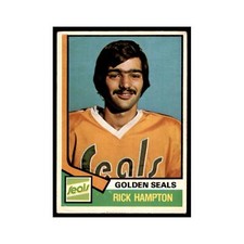 1974 O-Pee-Chee Rick Hampton RC (Damaged) California Golden Seals #329