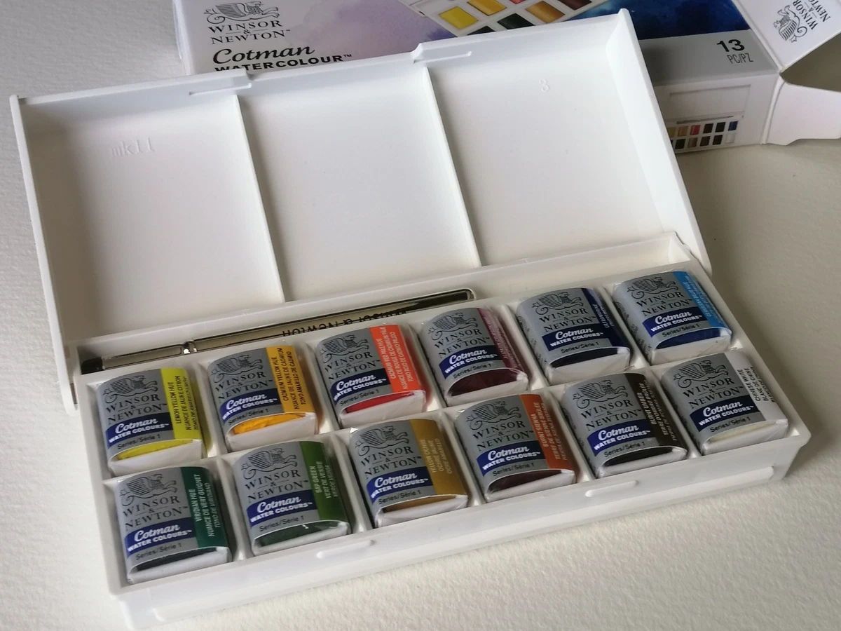 Winsor and Newton Cotman Acuarela Set Paleta Bolsillo Set, 13 Piezas Totalmente Nuevo