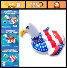Giant Inflatable Swan Pool Float Ride-On Lounge with Stable Legs Wings - Summe