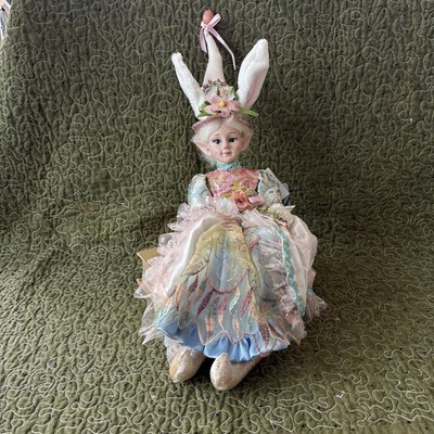 CYNTHIA ROWLEY NY 22  Easter Fairy Pixie Elf Shelf Sitting Doll NWT Green & Blue