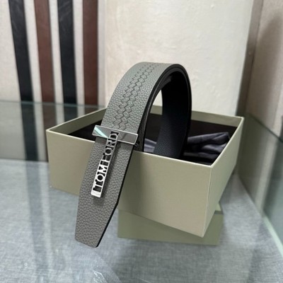 Tom Ford Handmade Reversible Belt 3.8cm/1.50'' Gray/Black