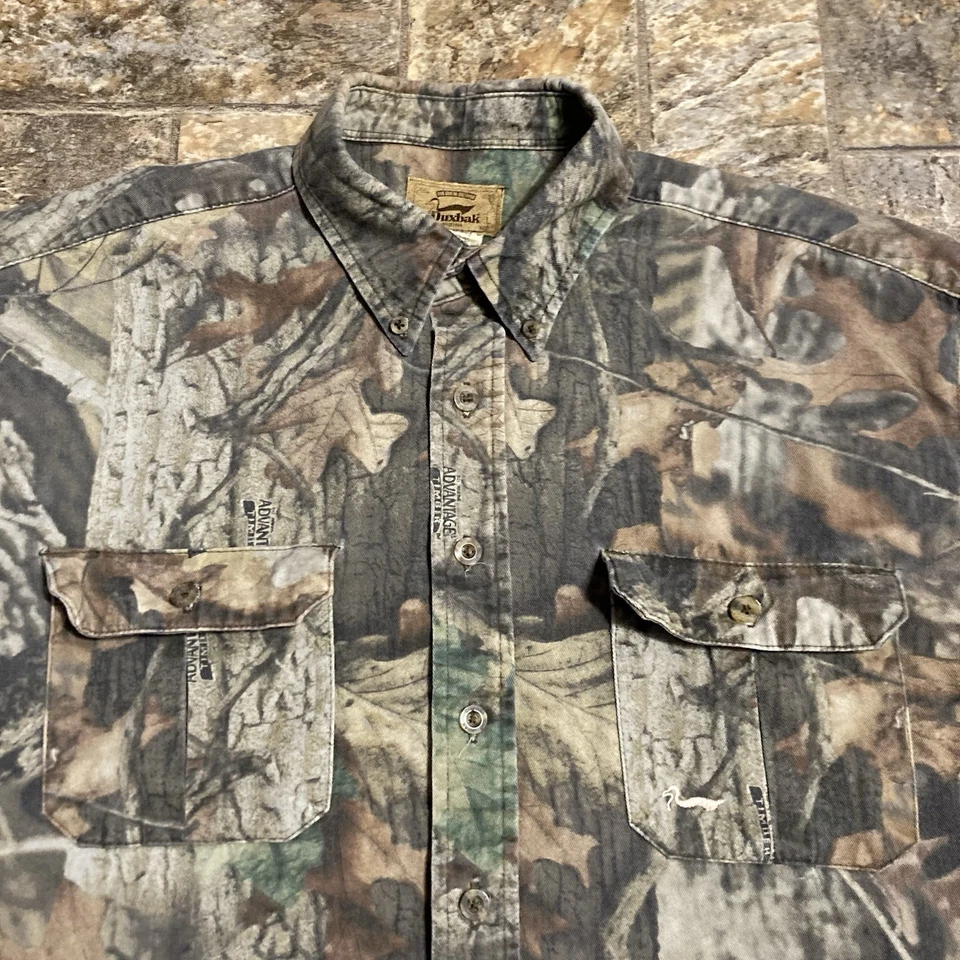 Duxbak RealTree Advantage Camo Shirt Mens Large Long Sleeve Heavy Button Down - Image 4 of 4