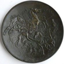 MAX LE VERRIER 1891-1973...BRONZE ART DÉCO...GRANDE COUPE AUX CHEVAUX D'APOLLON