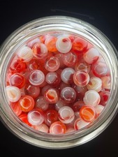 10x 5/8" Jabo Classics Marbles Lot Red, Gray, White UV Reactive