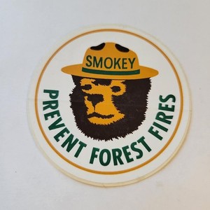 Smokey Bear - Prevent Forest Fires - 2" Round Vinly sticker