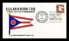 DR JIM STAMPS US COVER USS OHIO SSBN-726 FIRST DAY COMMISSION NAVAL CANCEL