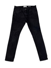 Pull & Bear Mens Black Jeans Super Skinny Siz...