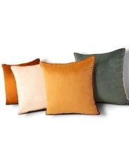 New Velvet Decorative Throw Pillow Covers Set of 6 Mustard, Cream Grey Blue