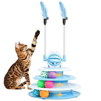 Cat Toy Interactive Pet Plaything for Indoor Kitten Interactive Kitty Puzzle ...