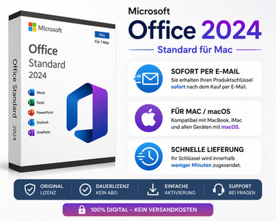 Microsoft Office 2024 Standard Mac Key | Original Key | Sofort per E-Mail