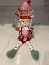 Ashland Christmas SPRINKLE SHOP Sitting NUTCRACKER Plush Decor Shelf Sitter New