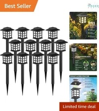 Solar Outdoor Path Lights 12 Pack Waterproof LED Garden Walkway Yard Lighting