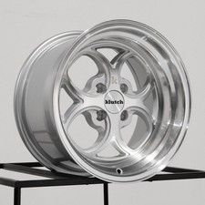 15x8.5 Klutch Sl2 4x100 17 Silver Machined Lip Wheels Rims Set4 73.1