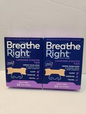 Breathe Right Nasal Strips Lavender Scented Tan Sleep Travel 26 Strips x 2 Pack